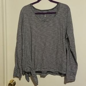 Gap Long Sleeve Striped Shirt with Tie Bottom